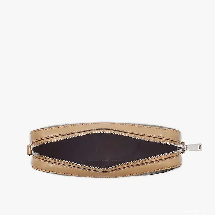 Vintage HOT Motif Compact In Black Brown FF Case Fendi Fabric Camera 0611